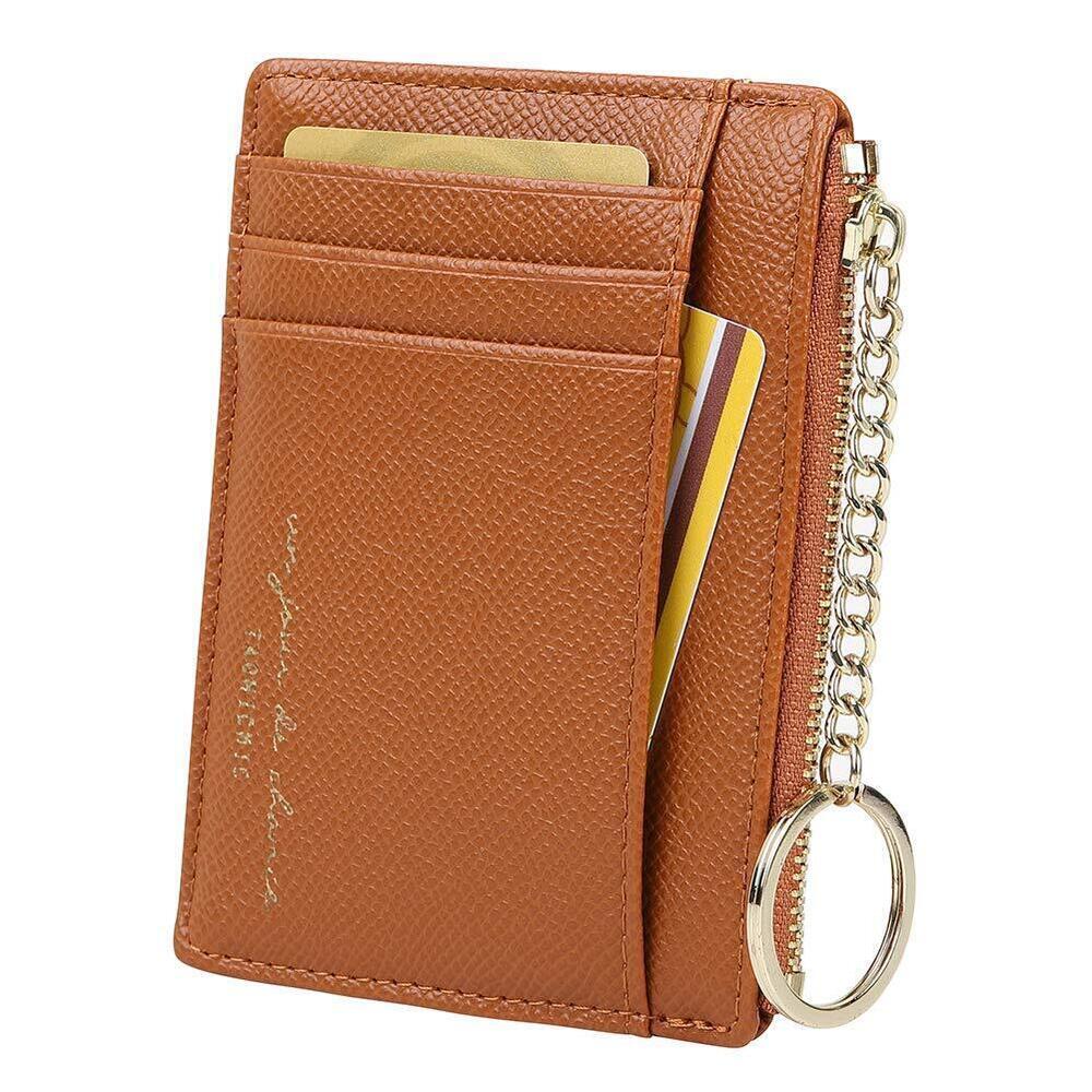 4273 8 Cards Slim Minimalist Card Holder Coin Changes Purse Keychain Front